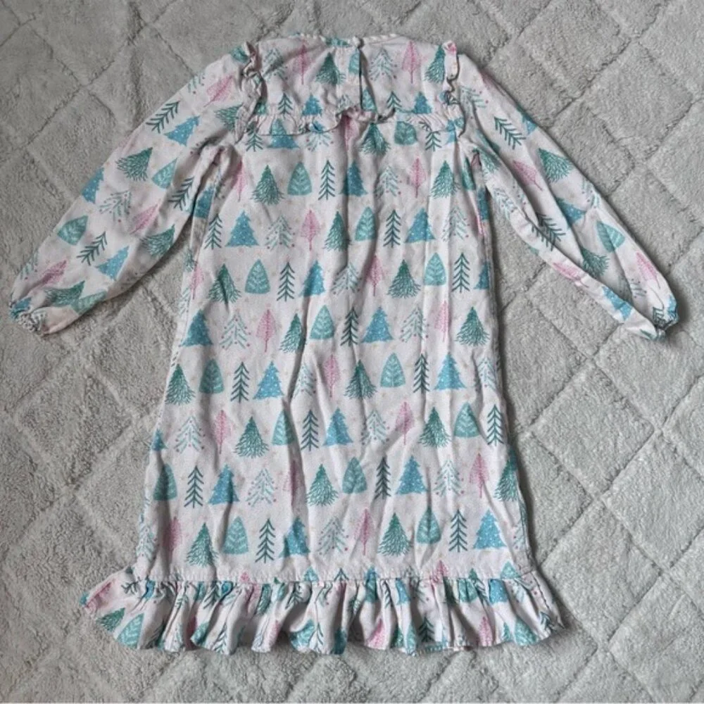Posh Peanut | Pink Christmas Trees Flannel Nightgown | Size 5T-6T
